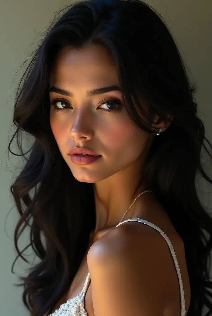 Ultra realistic cinematic soft light and ultra detailed red hour portrait,1girl in, age19, Solo, Long hair, Colossal tits, Looking at Viewer, black hair, Bare shoulders, Brown eyes, Full body, off shoulders, red football t-shirt, Realistic, A sexy, 4K, max quality, small breasts, super sharp image, 8K, beautiful pose, playboy model, photo session, red lips, headshot, masterpiece, sex bomb, kashmiri, detailed body, Egyptian dress, chewing lips, highly detailed, seducing, seductive,face only, perfect lightening, white skin, good bright lightening, beach ,