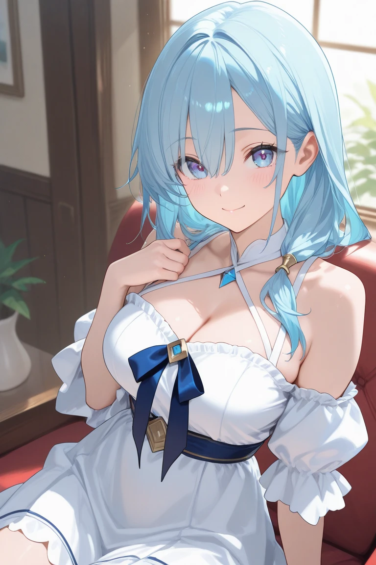 Pieces fly、1 girl(1:2)、Age 25、universe、masterpiece, highest quality, (delicate eyes and face), Volumetric Light, Ray Tracing, Highly detailed CG Unity 8k wallpaper, Remlin, Hair above one eye, Light blue hair between the eyes、short hair、Light blue hair(1:2)、Looking at the audience, Upper Body, Expressionless, Seductive pose,Beautiful crystal eyes(1:1)、Show Eyes、grin and laugh、The art style resembles an attractive anime style. About image quality, priority (highest quality, 4K, 8k, High resolution, Bodyline 1.2), Very detailed, and (Realistic, Realistic, Photorealistic:1.37) ,Yoga poses.Ultra-fine painting, Sharp focus, Physically Based Rendering, Extreme Detail, Professional, Bright colors,There's the sea behind、Light blue bikini(1:2)、White shirt with a little sheer feel、Plump thighs、Spread your legs wide、Put your hands behind your back、big 、A sea of iridescent fur、Seven colors of the sea(1:2)、deep sea(1:2)