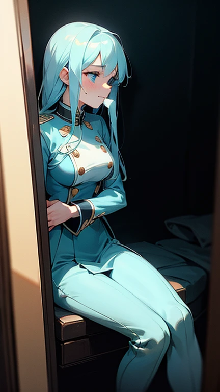 ((Masterpiece, best quality, high quality, highly detailed background)), ((chapel bedroom:1.3, medieval village window view, blue sky:1.3)), ((Nausicaa, (mature female), white veil:1.3, white arm gloves:1.3, white stocking:1.3, (nude:1.3), large breasts:1.4)), ((shy, closed mouth, blushing)), ((cowboy shot, standing in front of the bed, sexy pose, (face focus), looking at viewer))