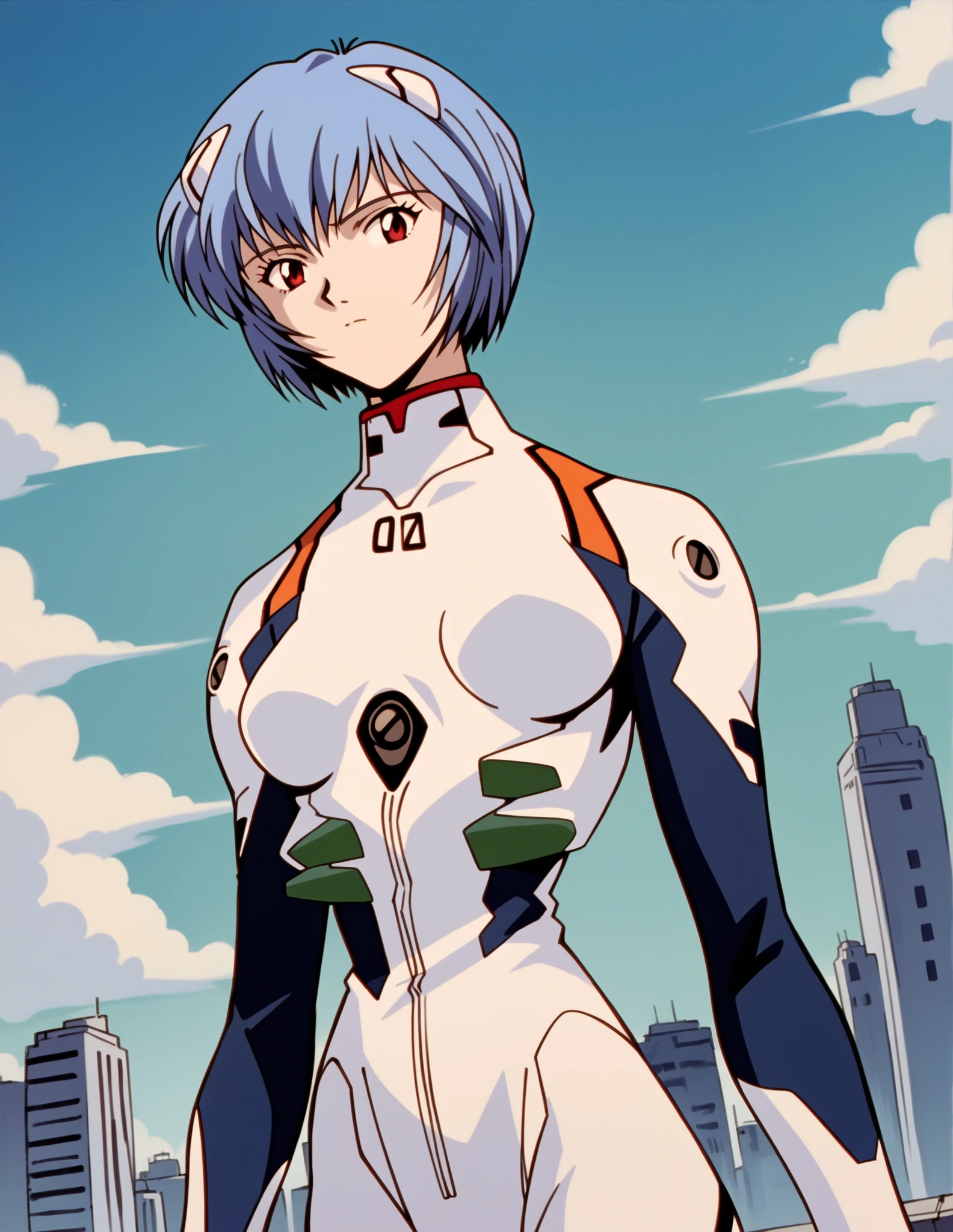 ((Highest quality, 8k wallpaper)),(masterpiece, Highest quality),Very detailed,High resolution,(Official Art:1.3),(((Anime screenshots,Black outline))),One girl,alone, Break mer1,(Rei Ayanami {Neon Genesis Evangelion,}1.2),masterpiece, best quality, outdoor, 1girl, Solo,red eyes,short hair,blue hair, (White plug suit:1.4), skin tight,(Tired look, A look of regret, Struggled, Half-closed eyes, fear, humiliation, Frightened, anxiety:1.3),(((Covered in sweat, Mass sweat, Sweating profusely,steam:1.7))), (wariza, arms on chest, Look Up, Arched back, Leaning back:1.8), (Dirty Costume with mud,gym storeroom:1.5)(((sweat,sweatdrop,flying sweatdrops, sweating profusely,wet,wet clothes,wet hair,messy hair))),(upper body:1.6),