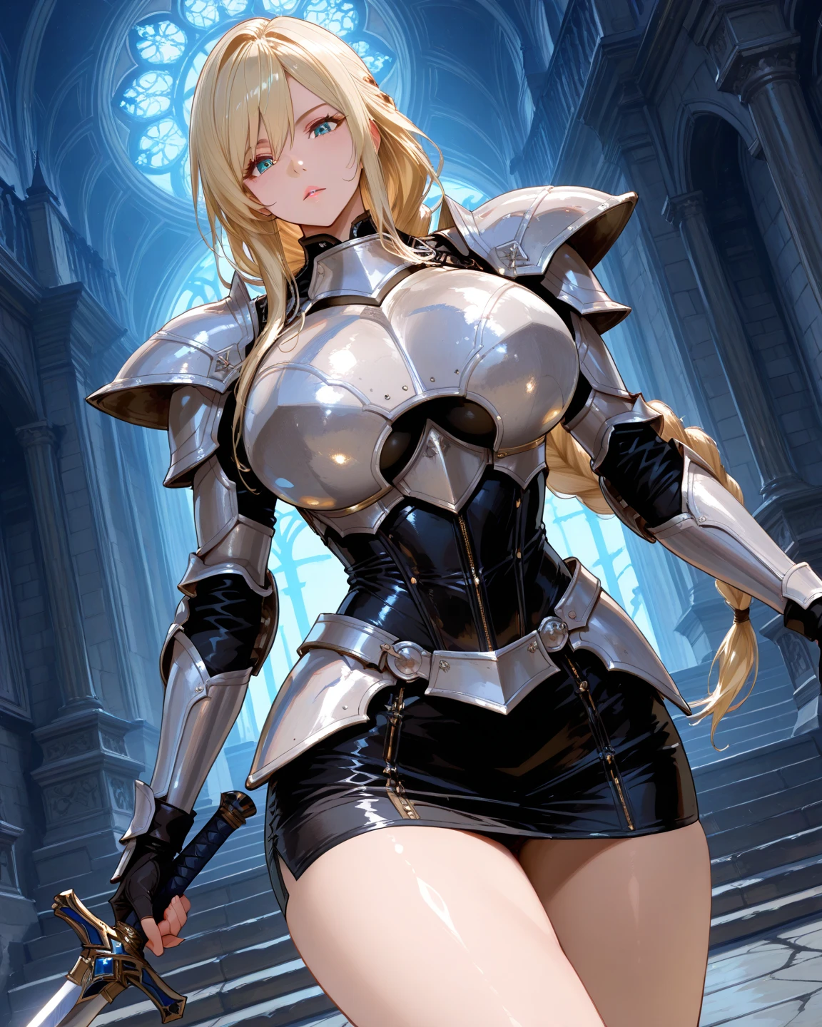 ultra realistic 8k cg, picture-perfect face, flawless, clean, masterpiece, professional artwork, 1girl, jeanne d'arc (fate), jeanne d'arc (ruler) (fate), braid, armor, gauntlets, headpiece <lora:qqq-jeanne_d'arc-v1:0.7>