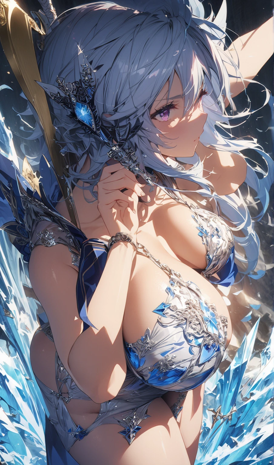 4K,High resolution, One girl、(Highly detailed CG Unity 8k wallpaper: 1.3)、One woman long hair,short hair-、Clean detailed eyes((Beautiful detailed chest,naked,((全naked,((whole body)))),NSFW,、((Big Breasts、Large BreastsBig Breasts、Large Breasts、Large Breasts、Pussy)),Fantastic landscape