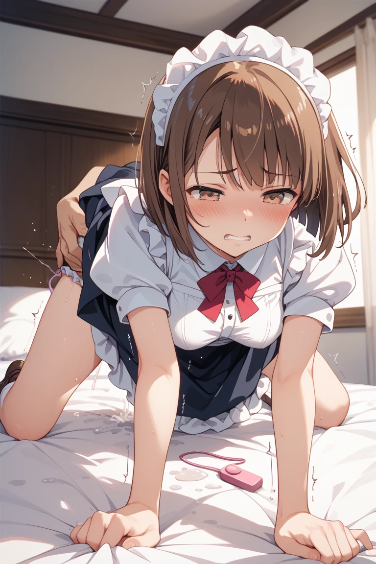 NSFW,masterpiece,Highest quality,High resolution,Very detailed,Nekone \(Utawarerumono\),Brown Hair、(Red Eye:1.3)、ribbon,Twin tails、ヘアribbon、mole、目の下のmole,Small breasts,(High-quality mesh frill dress),See-through,blush,(Ecstasy face),Estrus,(Prostitute),(Sex slave),Brothel at night,Luxurious Japanese-style room,(Have sex),(Squirting),(trembling),heart,(Falling into Pleasure),Drooling,yield,Obedience,Prone,From the side