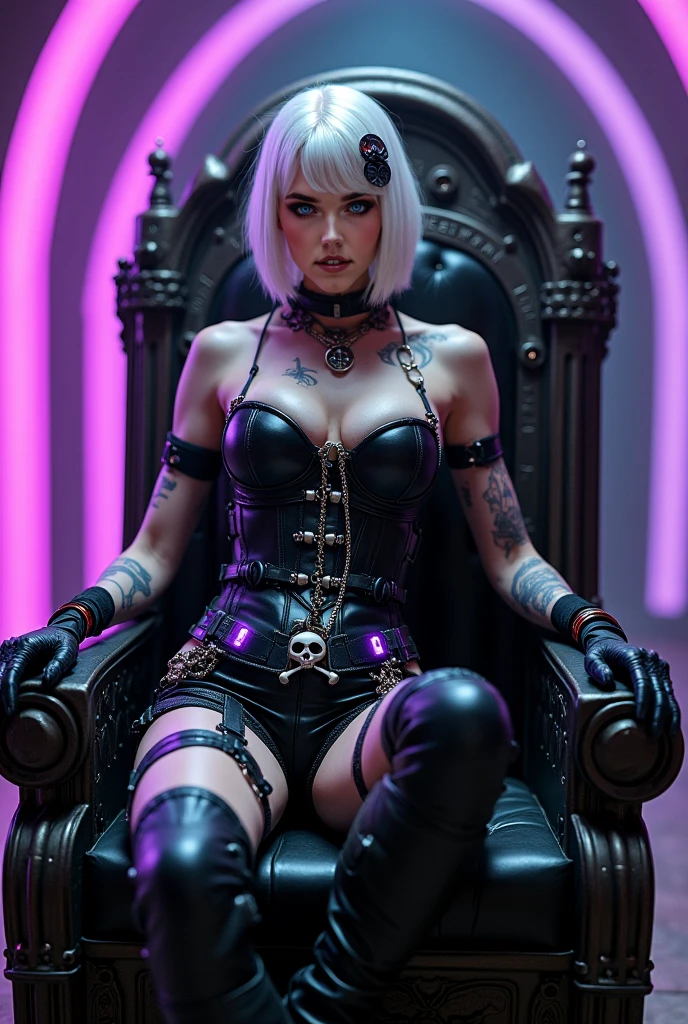 realistic, photorealistic, hyper-detailed, 1girl, Harley Quinn, beautiful detailed eyes, beautiful detailed lips, extremely detailed face, long eyelashes, crazy makeup, sexy small outfit, guns, pet hyenas, posing crazy and sexy, Joker themed throne, Fun House of Death, fantasy, dark, dramatic lighting, moody atmosphere, vivid colors, cinematic composition, intricate details, highly polished, digital art