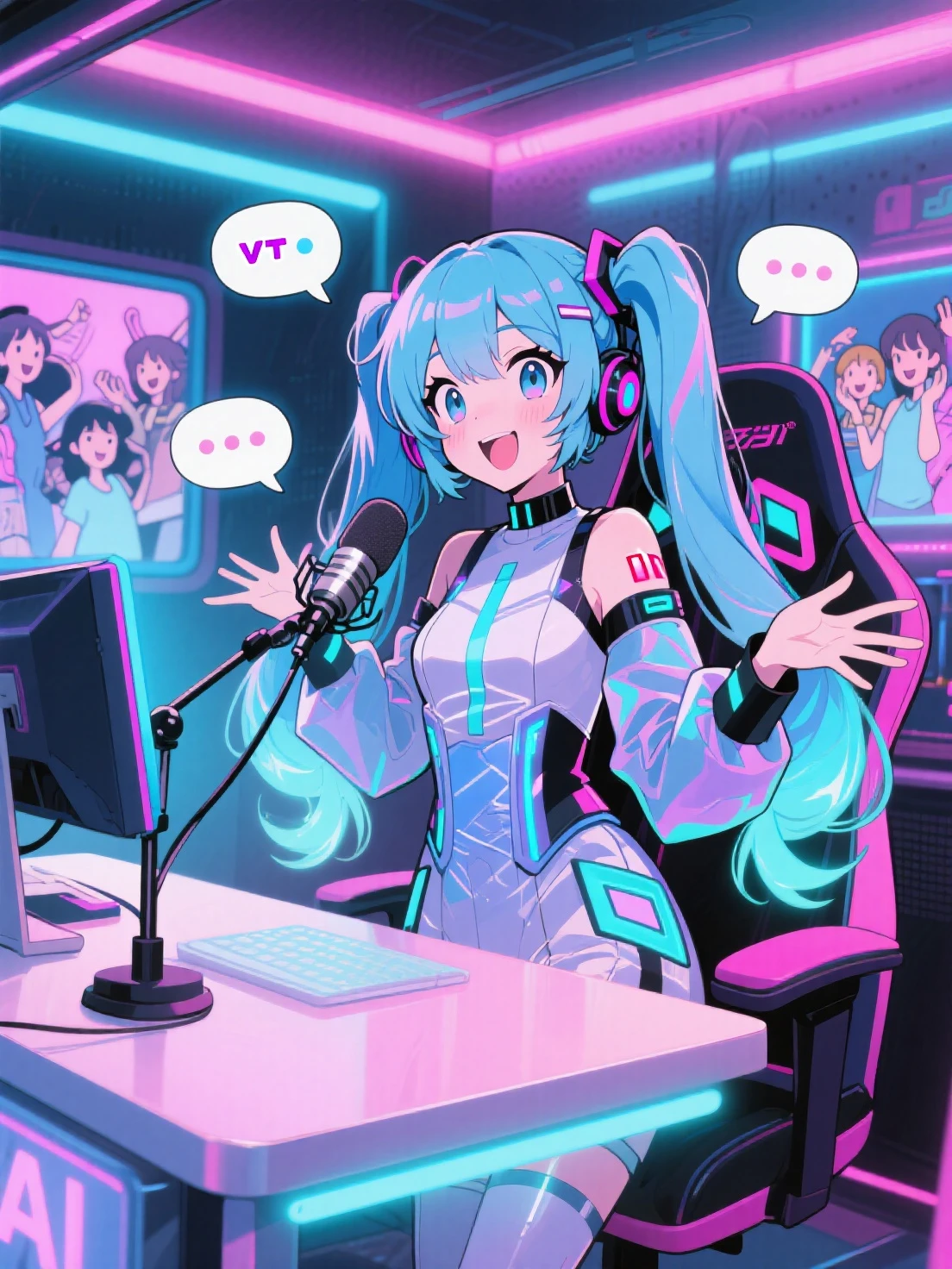 (masterpiece, best quality:1.2), ssbusplashart, english text, solo, 1girl, wii fit trainer, colored skin, white skin, smile, looking at viewer, ponytail, crop top, capri pants a DJ, showcasing her skills on the turntables at a vibrant rave."