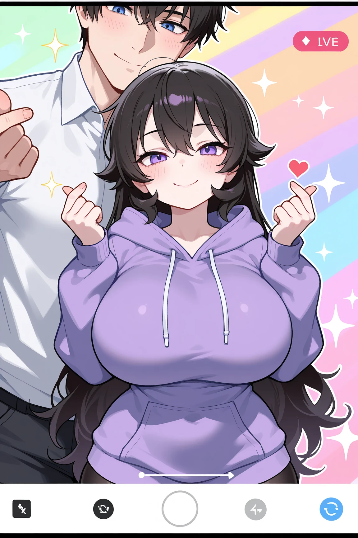 1girl in,Heart-shaped pupil,Fingernails,hands on own face,Brown hair,Purple eyes,(blush:1.1),Choker,Upper body,trembling,Sweat,Ah, I'm drooling,(SPEEDLINE:1.1),Huge breasts,I don't wear clothes ((Heavy breathing:1.3)), Koi,, large areola , Exposed nipples、Smile、Mouth is open、Relaxed chest line、Breast milk squirts out、Sperm from female genitalia、Squirting from the crotch、Iki juice
