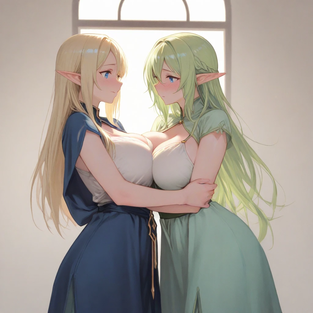 (sky:1.3), (sky background: 1.2), village from above, (tiny village from sky view: 1.4), (hills from above), (mountains from above), cliffs, a crowd of adventurers on a valley below the breasts of a giantess, a crowd of adventurers on a valley in front of the breasts of a giantess, (height_difference:1.5), (size_difference:1.2), forest, valley, path, (2girls:1.7), (giantess:1.3), (breasts and face closeup), smug, :o, smiling, happy, (cute sexy dress: 1.3), cleavage, elfgirl, shiny skin, very (tall and petite: 1.1), (adult woman: 1.2), (woman: 1.1), (multiple_girls:1.2), (rear end:1.1), (minigirl:1.1), (minigirl on a hill: 1.2), armor, wizard, knight