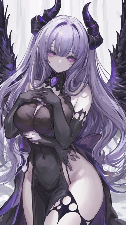 best qualityer,tmasterpiece,Ultimate resolution,downy,Extremely colorful,Colorful,Valley background,(Purple fog),Dancer,Bikini tights,Blindfolds,huge tit,The kinky is exposed,(cabellos largos dorados),Bird wings,a matural female,Kneeling pose,black reotard,vale,fog atmosphere,Normal posture
