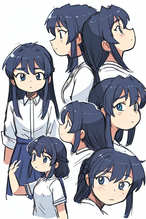 (back view,cartoon style:1.2),Comic style,cute anime emoji pack,with cute anime face,back view --auto