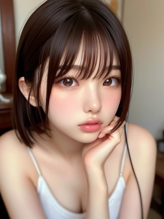 Not safe for work, highly detailed face, high res, best quality, realistic, distinct, absurdres, precisely drawn, detailed background, detailed eyes, beautiful natural lighting, clear sunlight, solo focus, 1 girl, , 8-yo, cute, small, Short Hair, Girl, Primary school students, , black hair, small breasts, sun dress, nipp-les, anus, spread legs, V-shaped eyebrows, on bed, ((No panties)), (((spread twat))), Hymen, clitoris, Road, Vagina, ((Open twat)), crotch grab, hand at twat,