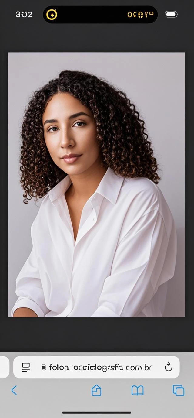 Photo Urban profile: Woman on the side, with her face turned towards the urban horizon, highlighting both the person and the scenery in the background. Woman was wearing jeans, white shirt and denim jacket. Completely Arafed woman with green eyes, eyes open and head held high. Confident pose, confident pose, beautiful young black woman with dark skin, Brazilian mixed race black woman, beautiful 30 year old Afro-Latina girl, beautiful African and Latin woman, Brazilian and Angolan descent, a black woman, mixing African and indigenous features, a unique mix of indigenous, African and European ebony. The hair is extremely curly, with well-defined and voluminous curls. The natural texture. Her hair is long, falling in voluminous waves around her shoulders and down her back. The hair has a lot of volume, creating a full, dense appearance. The hair is black. green eyes, eye is green, green and expressive eyes, beautiful green eyes, realistic green eyes, detailed green eyes (eyeliner, long eyelashes). Perfect eyebrows and are thick. the nose is small and proportional, beautiful face. Attractive and irresistible mouth, well-defined lips, full lips, voluminous lips, seductive lips. The face is oval, with high cheekbones and a well-defined chin, a beautiful and detailed face. Professional, dramatic makeup, a more impactful look with shadows that accentuate the captivating look, Striking makeup, with eyeliner, black lipstick. Skin tone: Olive skin, healthy and with uniform shine, with olive skin, dark skin, sexy girl with skin brunette, detailed skin texture, beautiful and glowing skin, intricate details, smooth skin, healthy and radiant appearance. A woman has a well-defined and athletic body. Her silhouette is shapely, highlighting a thin waist in contrast to fuller hips and bust. She has a prominent bust, with large, firm breasts, silicone breasts, voluminous breasts. Thin waist. The hips are wide and well-defined, with a pronounced hourglass shape and a large butt. The leg