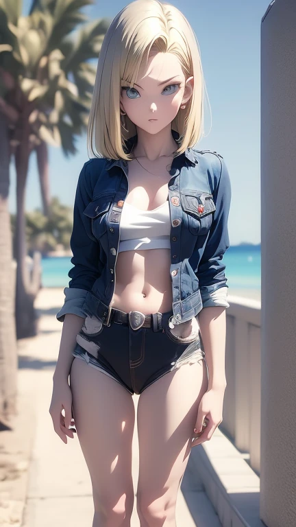 a woman in a bikini and jeans posing for a photo, corpo perfeito sombreado realista, corpo perfeitamente sombreado, realistic bikini, estilo anime 3 d realista, garota anime sedutora, corpo perfeito fotorrealista, arte cg de anime suave, garota de anime atraente, anime semi-realista, anime fotorrealista, pose casual, anime altamente detalhado, anime hiper realista, roupas reveladoras, back view, costas nuas, costas ultra detalhada