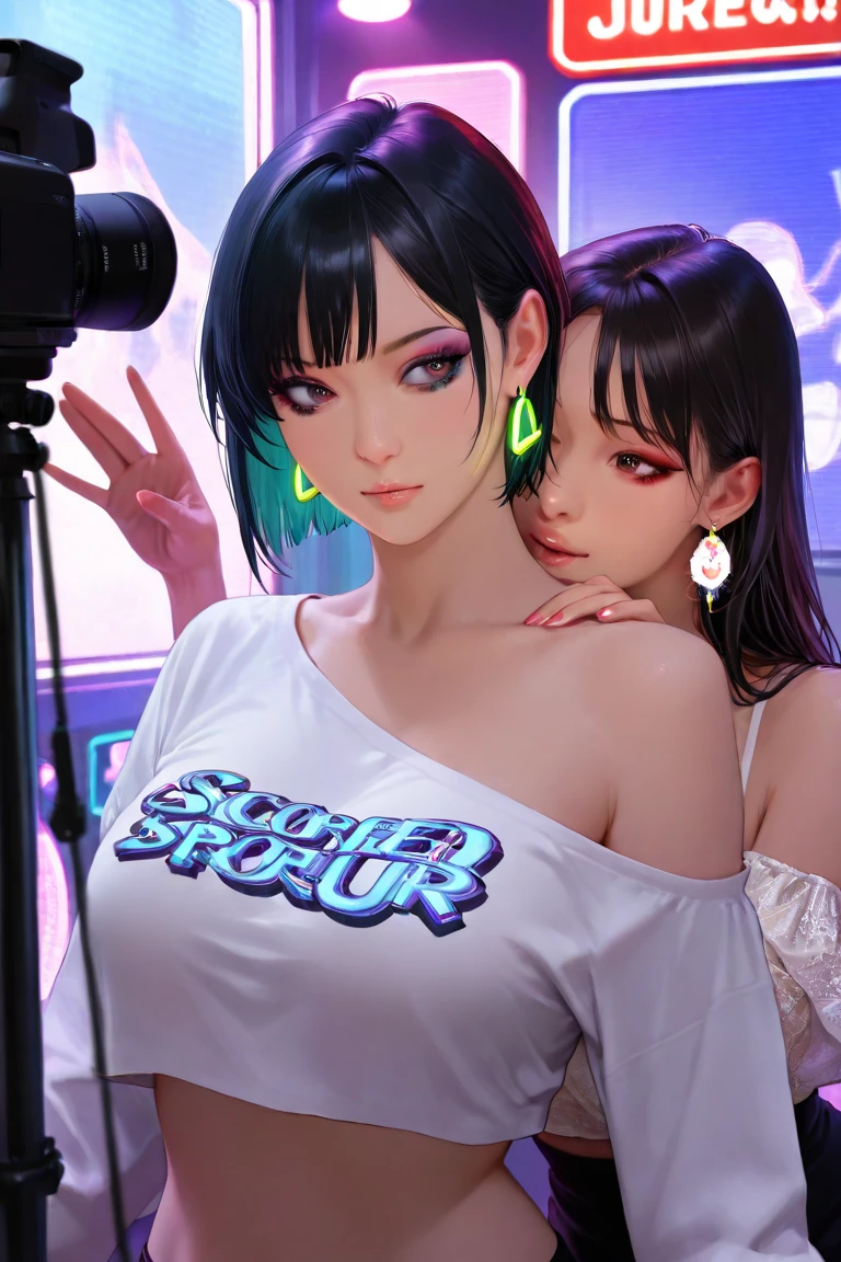 Three girls hugging each other, six hands with a maximum of five fingers on each hand. Kiss each other face to face. Grasp each other's breasts with your hands. Perfect Body, {{}}, {Perfect Body}, {Delicate Face}, {{Best Quality}}}, {{Super Detail}}, {{Masterpiece}}}, {{Best Quality}}}, {{Super Detail}}, {{Illustration}}, {Messy Hair}, {Messy Hair}}}}, Clear Facial Features, Clear Skin Features, Clear Areola, Lace, Black Lace, Ahgao, Realism, Realism, Neorealism, Octane Rendering, Corona Rendering, UE4, High Detail , Ultra High Quality, High Resolution, 8K Art Station Trend, HD, Hyper-Realism, Telephoto Lens, Chest Lens (MCU), First Person View, Film Lighting, -Imagination-