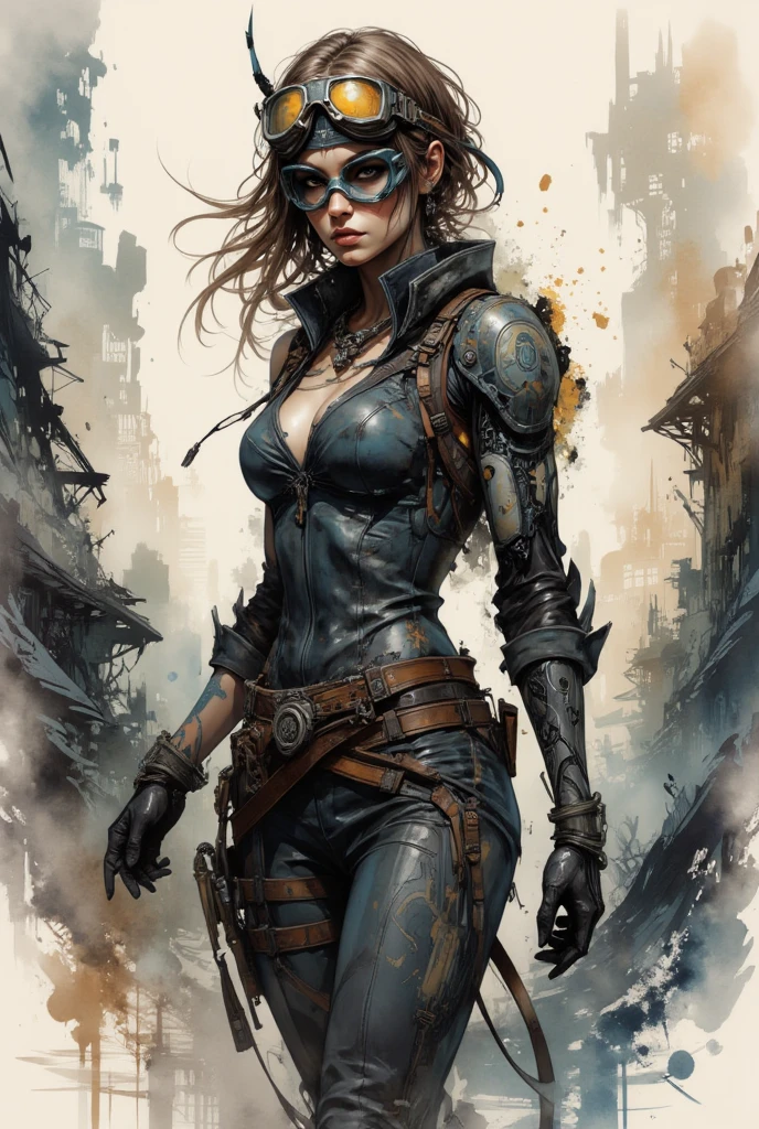 Top quality, best quality, real woman, real woman, cyberpunk woman in a mad max world. --auto --s2