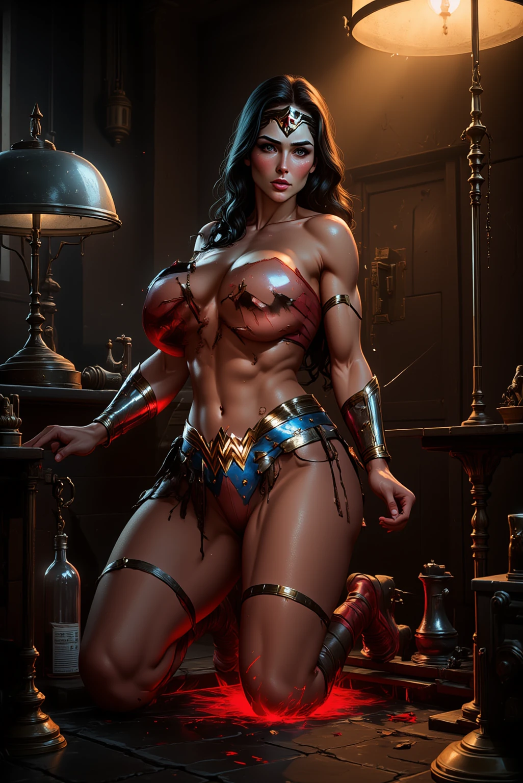 sexy Vampirella wearing a deep red V swimsuit, Night in the castle:2.1, oily and shiny skin, fit and athletic body, Slutty, (perfect hands:1.1), detailed hands, perfect eyes, Detailed eyes, Glamour, sexy, big Realistic, HDR, UHD, Dynamic, Front view, dark outside. moonlight, ((thick legs)) (((muscular legs))), ((voluminous breasts)) ((large breasts)) (((large breasts))), 8k all details clearly. vector image, perfect muscle sculpture. ((V-shaped swimsuit: 1.1)), Long hair, full moon, bats in the sky, skyporn, Raise one hand, Flying pose, muscular: 1.1, strong leg: 1.1, Muscular woman: 1.1, ((work- prima) ), ((best quality)), hd, Cinematic, realistic, Best quality: 1.1, masterpiece, full HD: 1.1, high quality digital: 1.1, CANON type photo: 1.1 full body, ((face of slutty)), sexy face, ((big ass)), semi-profile:1.1, big breasts:1.1, thick legs:1.1, strong legs, muscular legs:1.1,