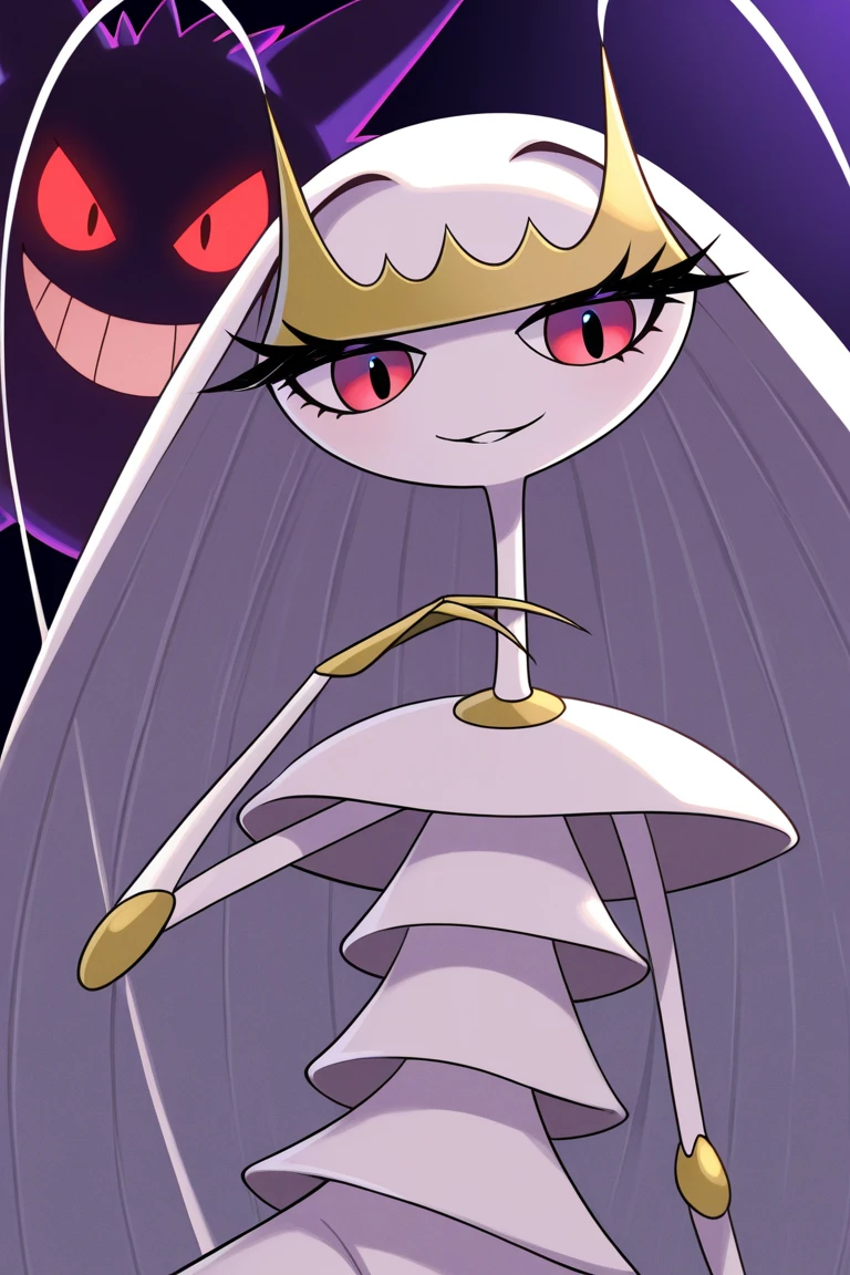 Pheromosa (Pokémon),park,1woman,bzeh art style,NSFW,looking at viewer,big eyes,stare,arms crossed,arms crossed, upset, angry,frontal focus,ankha dance,beautiful ,big eyes, segmented body,heart shaped eyes,looking at the eyes of the viewer,panting with his tongue out,
