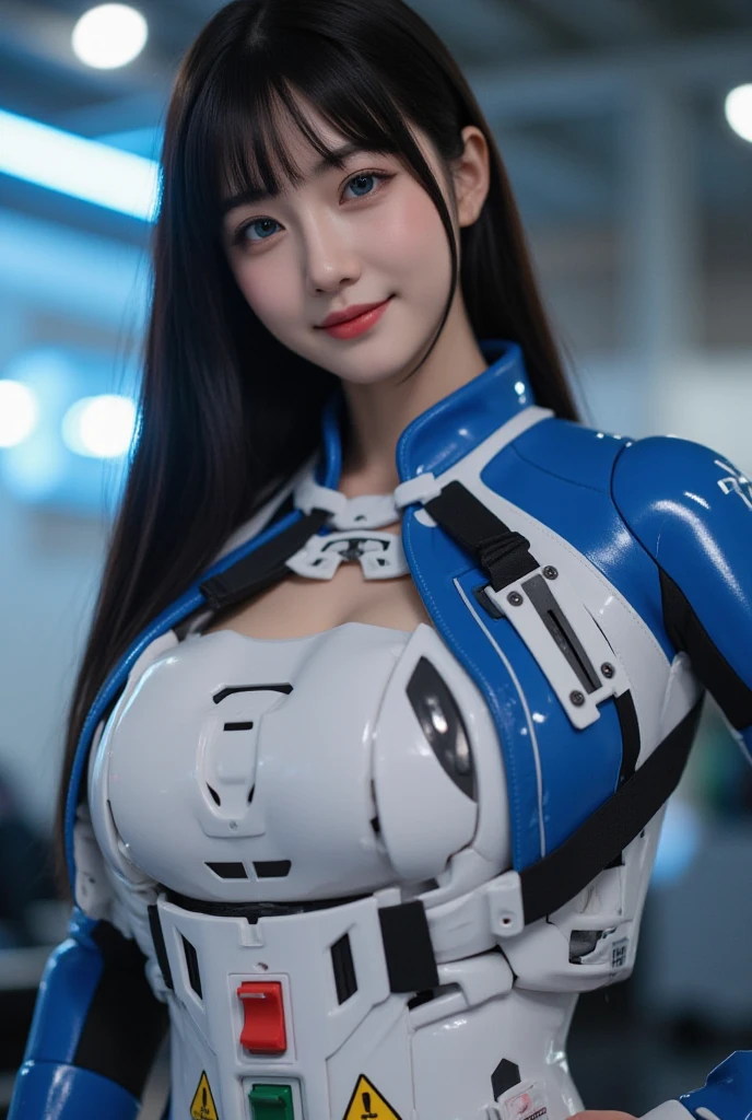 Ultra HD, Retina Screen, Masterpiece, Accurate, Anatomically Correct, Skin Texture:1.5, Very Detailed:1.3, Detailed Face:1.2, High Detail:1.2, High Quality, Best Quality, High Resolution, 8K, Cyberpunk:0.5, Surrealism:0.4, Unbelievably Absurd:0.5, Real:0.88, Fidelity:0.7, Elegance:0.7, Full body:0.4, Ceramic robot:0.08, Robot:0.32, Chip:0.7, Cable:0.65, Lace:0.65, Facial muscles:0.8, Octane rendering:0.45, Mechanical joints:0.35, 1Person, female:1.2, Perfect Body:1.2, Golden Hair:0.6, Chinese Women:0.2, asuka langley sohryu, colorful neon lights, sharp focus, best quality, 4k, highres, (photorealistic:1.37), detailed realistic facial features, fiery red hair, intense blue eyes, determined expression, red pilot uniform, futuristic cityscape background, vibrant colors, (hyperrealistic), (illustration), (high resolution), (8K), (extremely detailed), (best illustration), (beautiful detailed eyes), (ultra-detailed), (wallpaper), (high detailed realistic hair), (heterochromic eyes), (detailed eyes), (sparkling eyes), (realistic big breasts:1.5), (long legs), (slender abs), (dynamic pose), (closed tiny mouth:1.3), (nsfw), (concentrated expression)