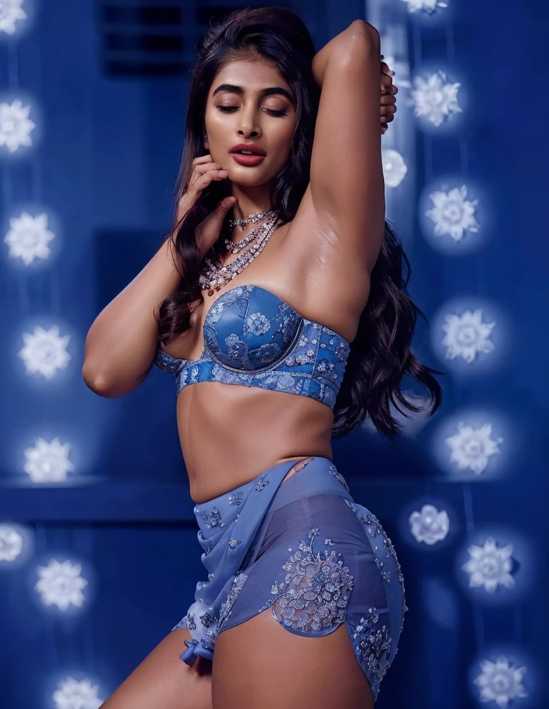 (tmasterpiece, Best quality at best, realistically, Cinematic, ultra - detailed, 8K), ((wide wide shot, Full body lesbian)), 1 girl，light make-up，exquisite facial features，pompadour hairstyle, Bigchest，Sheer tulle shawl，Cotton strapless bandeau top，Cotton skirt，dynamicposes，Dance studio，stage lighting