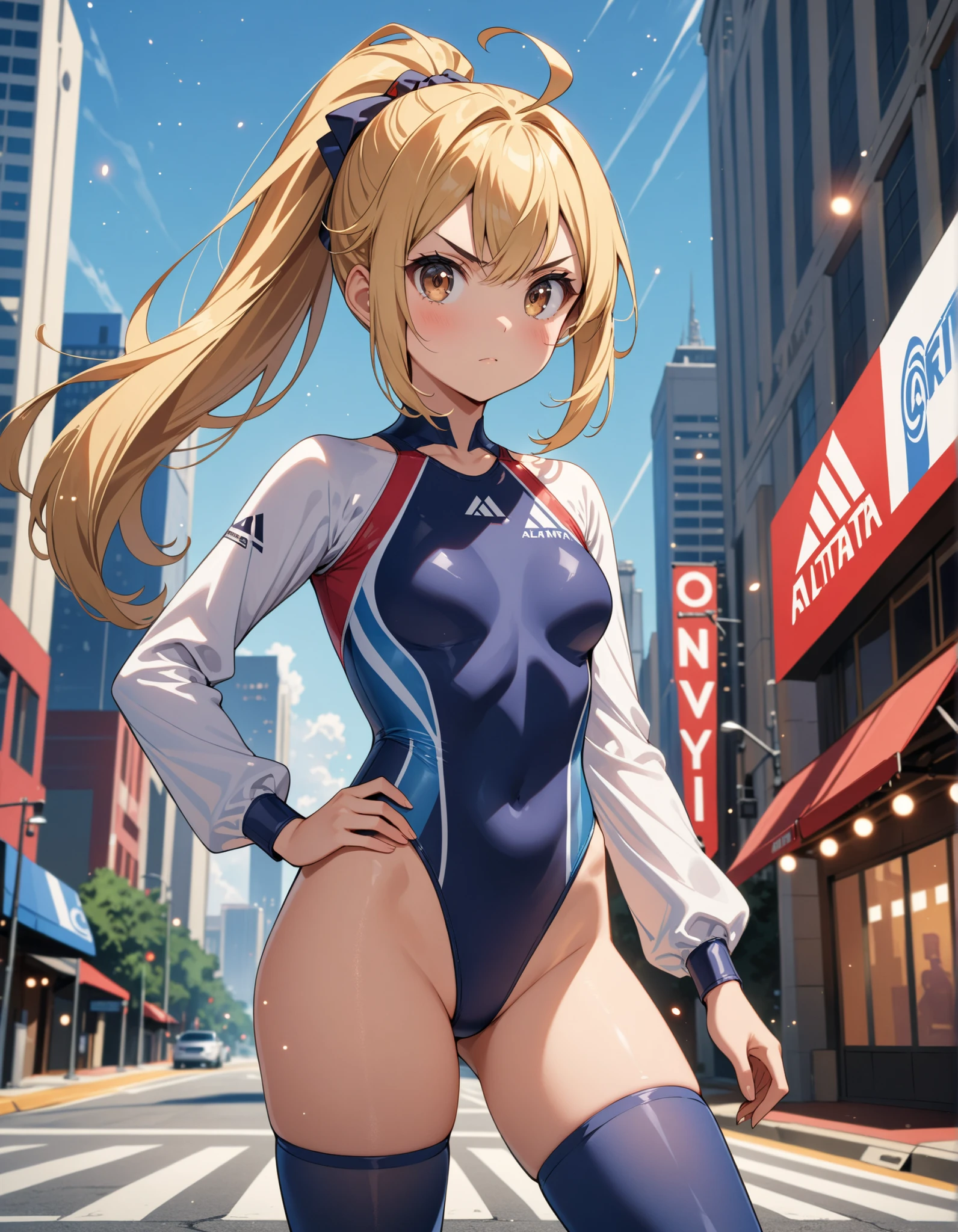 ((2D beautiful girl、top-quality、Perfect Finger 1.1、Perfect Anatomy 1.1、Dress perfectly、Beautiful illustration))、cute petit girl、(transform sequence)、((Leotard))、14years、a junior high school student、Fractal Art、baby-face、((stright long hair))、beatiful detailed eyes、Show your teeth and smile、glad、Full Body Display、(1 persons)、(cheer girl)、A quiet schoolyard with blue skies、The costume is brightly colored、