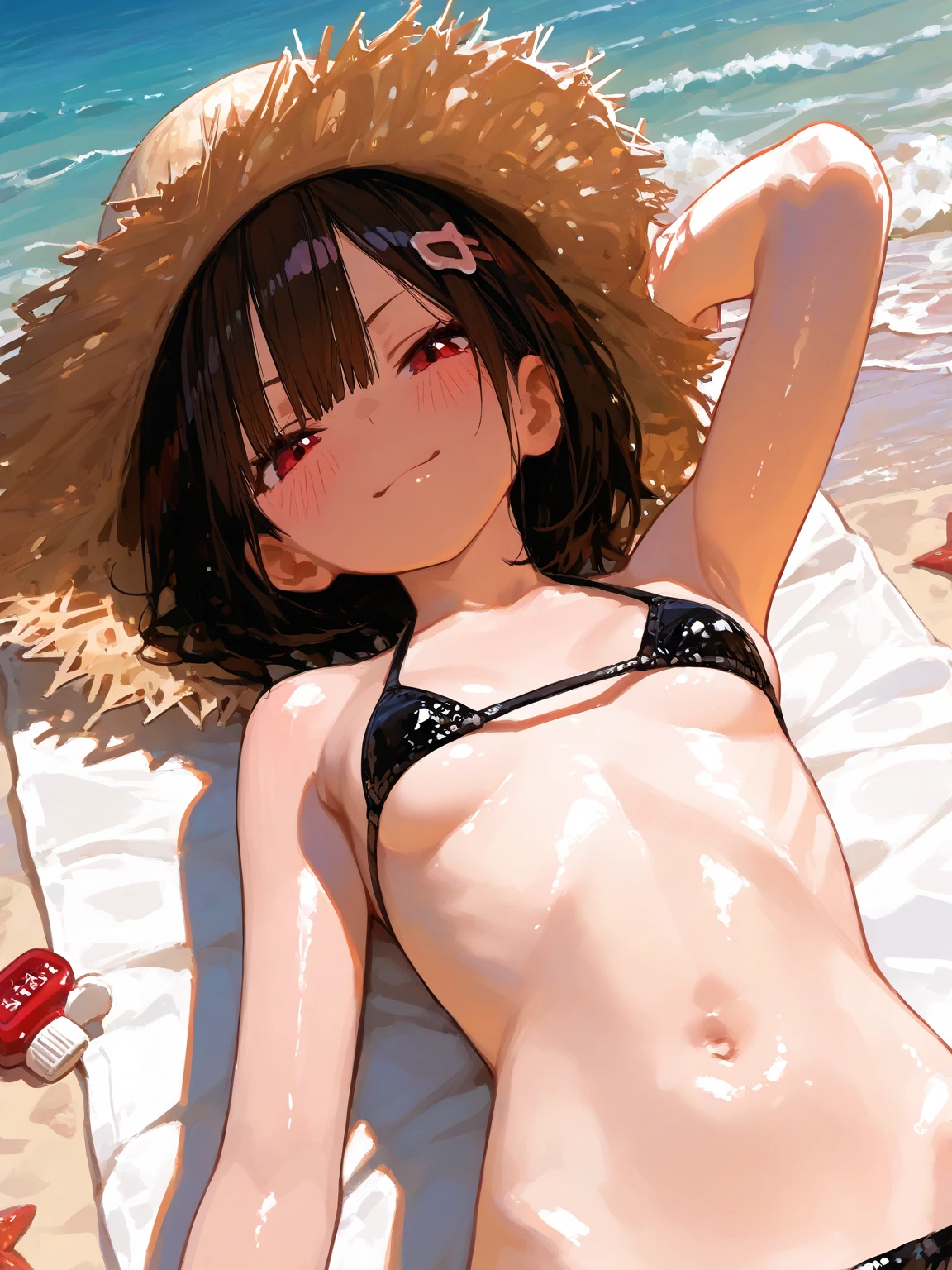 Kitasan Black,smile、looks happy、(naked:1.9),Outdoors、blue sky、(Wearing a collar:1.5)、Earrings、Earrings、bracelet,(masterpiece, Highest quality, Highest quality, Official Art, Beautiful and aesthetic:1.2),(Ultra-detailed),(Steam coming out of the sides:1.5),(Cowboy Shot)、(Beautiful Face:1.4)、(Fellatio Gesture)、Upper body close-up、Sweat、Facing forward,(Drooling)、全naked,Full nudity、navel piercing,Short Hair,((Slim figure))、(3 year old girl)、,(Small breasts:1.5)、shaved pussy,、Highest quality、(nsfw:1.5),Animal ears