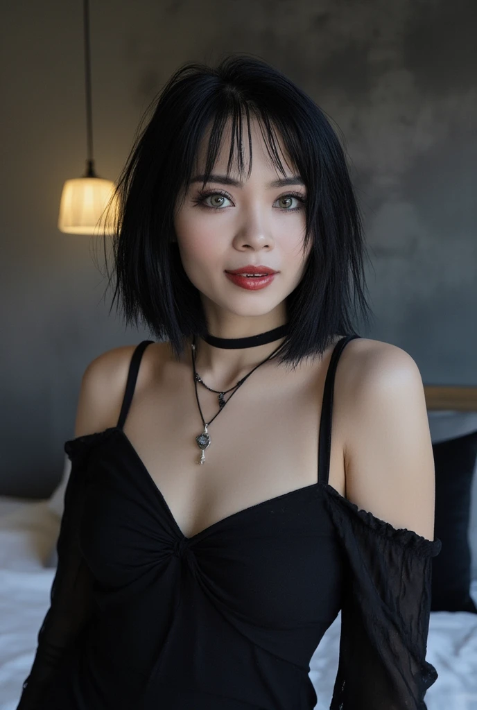 (((VERY SHORT HAIRCUT))), A girl with a very fat bbw body naked in the middle of a dilapidated bridge, ((NECK LACE)), ((GOTH GIRL BLACK LIPS)). ((Croptank))