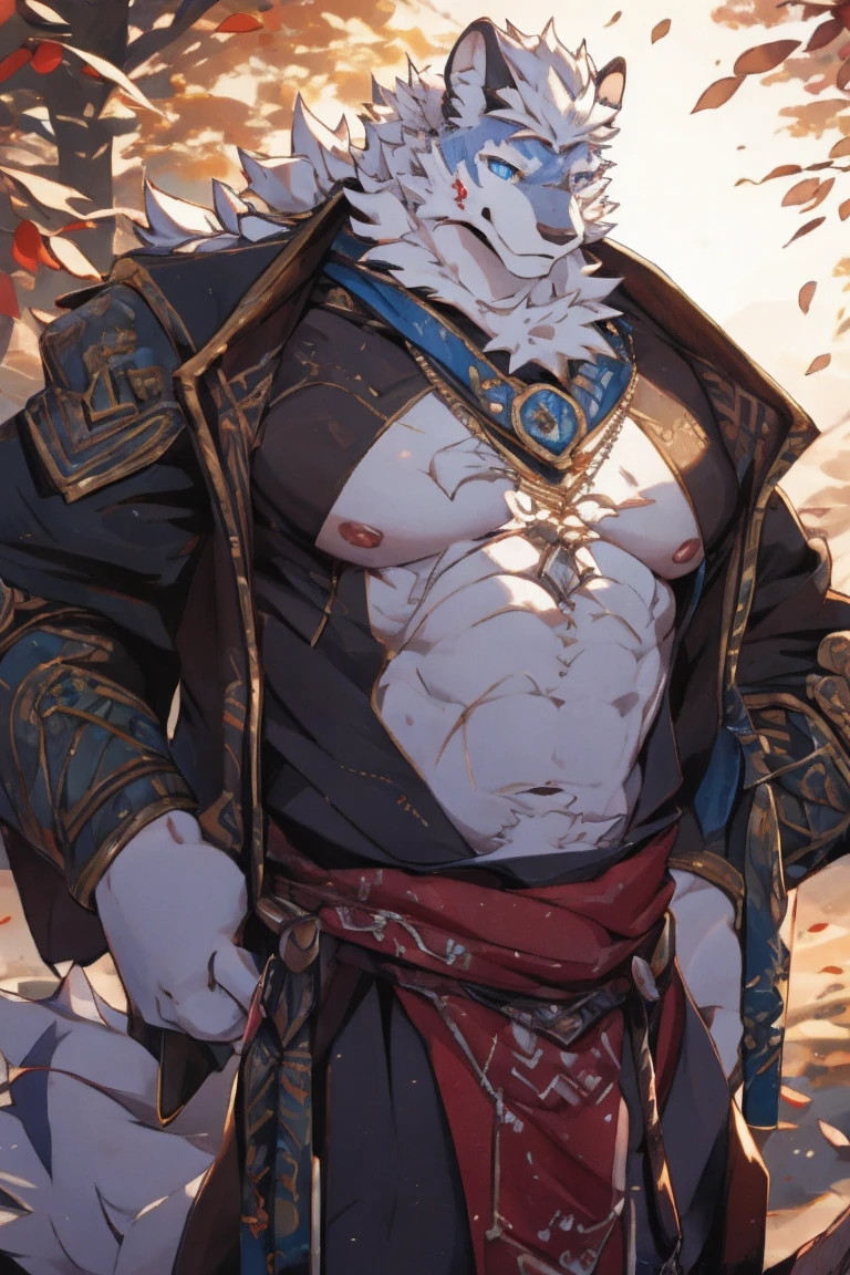 Werewolves of anime characters, muscle werewolves, anthropomorphic wolf males, furry wolves, anthropomorphic wolves, human wolf faces, muscular! White, wolf, details fully implemented, clear and bright, werewolf