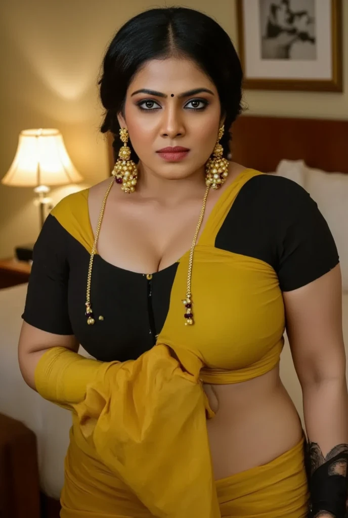 Foto RAW, photorealistic, photography, full body shot, master shot, perfect eyes, goddess like beauty, pierced eyes, perfect thick chubby mallu Desi aunty bhabhi, Full figured woman, juicy thick figure, bulky figure, curvy, fleshy curvy figure, voluptuous body, wide body, full figured aunty, Sexy navel folds, fleshy figure, heavy figure, Wearing a Stanapatta, a chest-band.Saree model, model Photography, Indian saree shoot, Indian traditional wear advertising photography, traditional wear brand shoot, face of Indian actress Sonakshi Sinha, masterpiece, realistic, realism, incredible details, pleasure, photorealism, detailed skin, skin pores, high contrast, photorealistic Artstation 8k HD digital art trend of high definition and detailed realistic skin texture, ultra detail, realistic skin texture, armature, best quality, ultra high definition, (photorealistic:1.4),, high resolution, detail, raw photo, sweat, Re sharp, by Lee Jefferies Nikon D850 Film Stock Photo 4 Kodak Portra 400 Camera F1.6 Lens Rich Color Ultra Real Realistic Realistic Textures Dramatic Lighting Unreal Engine Trending at Art Station Cinestill 800,(pele altamente detalhada: 1.2), 8k UHD, DSLR, soft-lighting, alta qualidade, grain of film, Fujifilm XT3,she didn't like to wear blouse or bra, She doesn't like to wear bra or blouse as it is against her traditional customs, wearing a Bra or blouse is against her forbidden in her tribes ritual, traditional no blouse saree, detailed hairy armpits, hyper realistic skin, skin pores, sweat, veins,