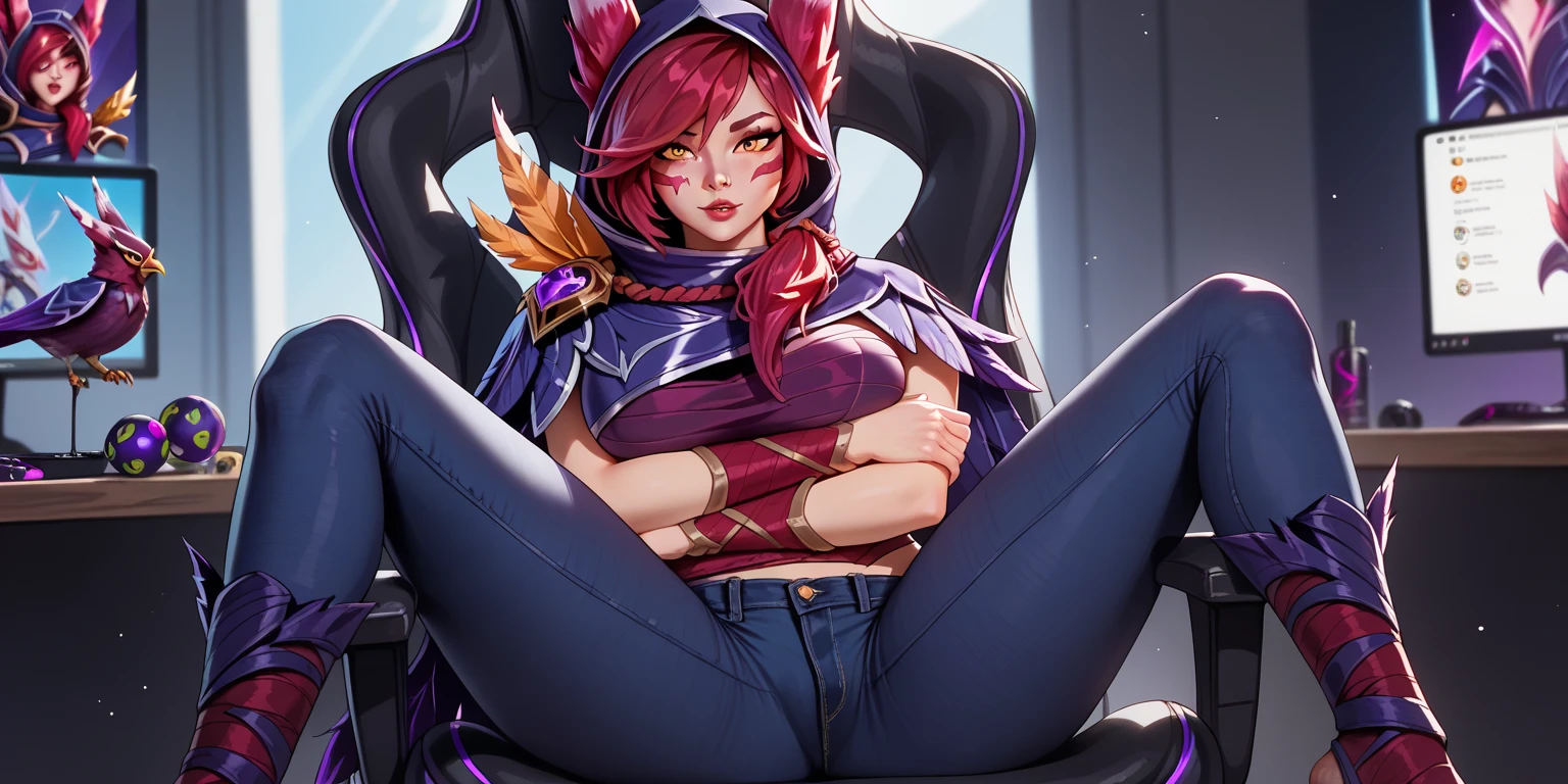 ,score_9, score_8_up, score_7_up, score_6_up, score_5_up, score_4_up, BREAK, ,1girl, 2boys,blowjob, vaginal sex, threesome, spitroasted, solo focus, nipples, oral,xayah, , , league of legends xayah, brothel, slutty, whore,jewelry,breasts, nude,masterpiece, pussy,