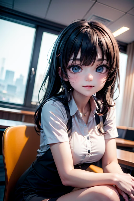 masterpiece, Highest quality, One Girl, Thighs, beautiful girl, Flowers, Lots of small petals, Narrow waist, Official Art, RAWphotograph,bright、Vibrant colors、Face Light, Dynamic Lighting, Cinema Lighting, Ultra-realistic, High resolution, photograph, Sharp focus, Highly detailed eyes and face,Symmetrical face, whole body、Large Breasts、Long Hair、チラリと見えるThighs、suit、mini skirt、lipstick、pantyhose、Embarrassing、Long legs、loafers
