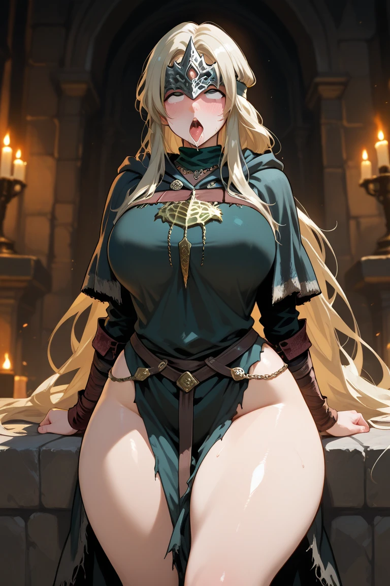Goddess Of The Underworld, wide hips, thick thighs, bursting breasts, plump