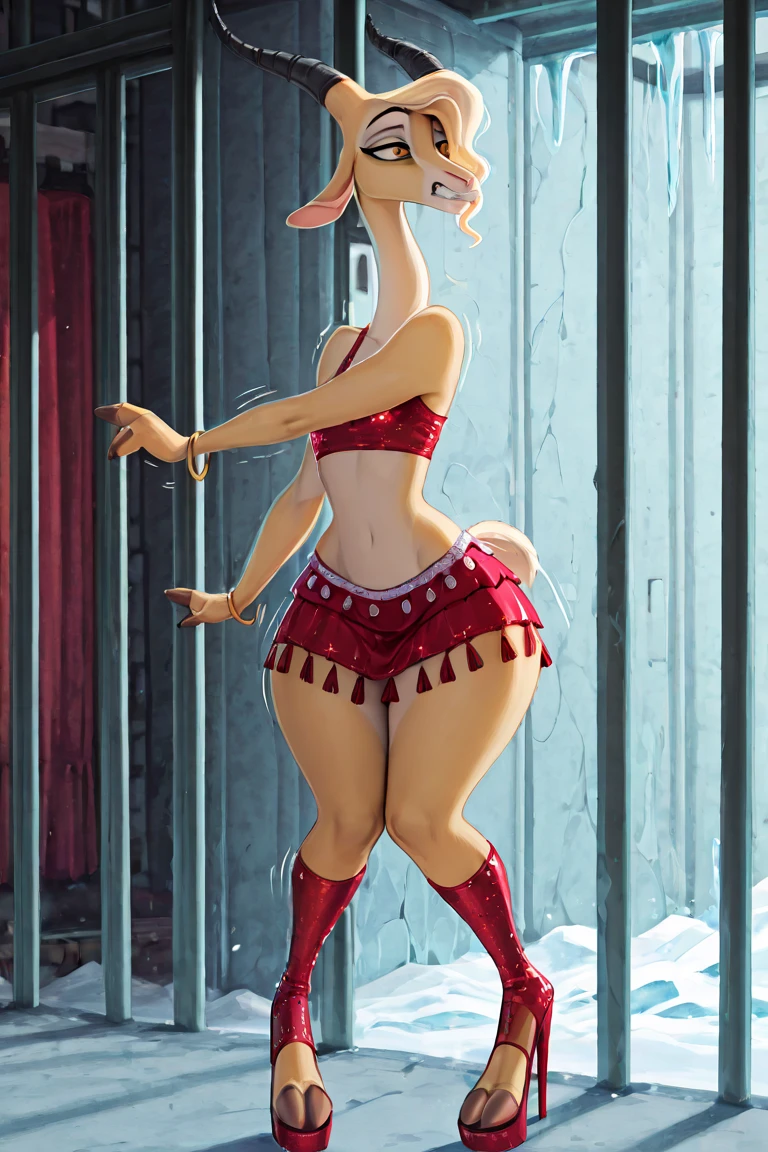 (masterpiece, best quality), intricate details, ahsoka (standing full body toe to head by wooden pole:1.2) iron collar, arms behind back, iron cuffs, shackles, bound, bondage outfit, harness, o-ring, bondage outfit blindfolded cover eyes, happy red cheeks, chain leash collar choker neck bell shackles wristbands bracers bracelets, cleave gag