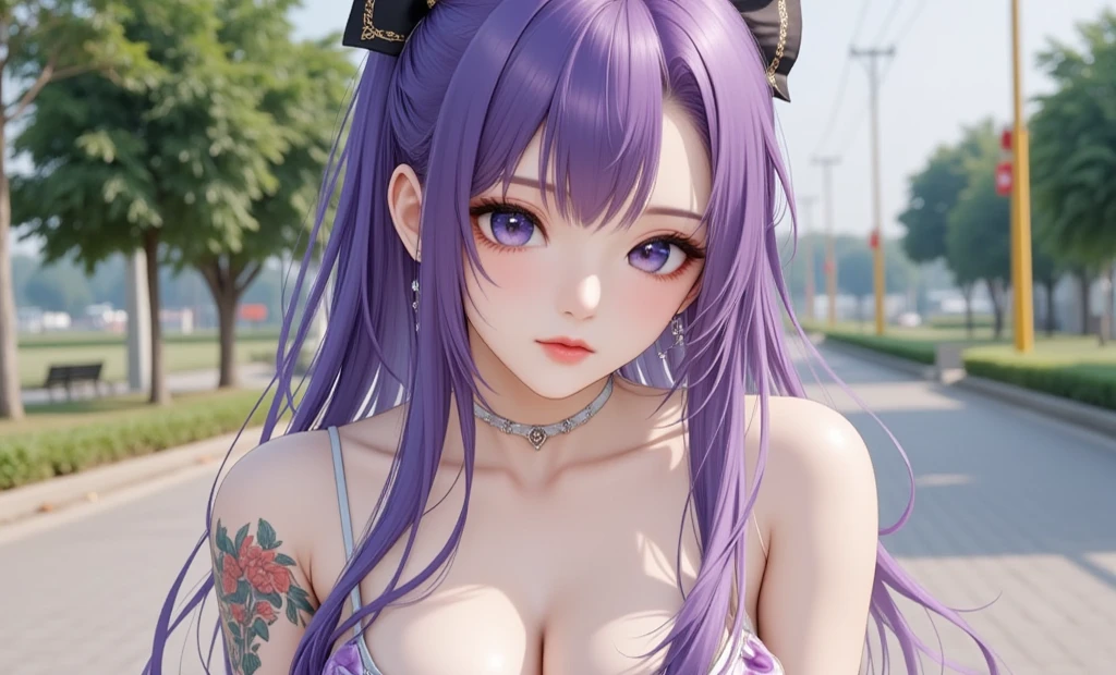 (8k, RAW photo, photorealistic:1.25) ,( lipgloss, eyelashes, gloss-face, glossy skin, best quality, ultra highres, depth of field, chromatic aberration, caustics, Broad lighting, natural shading,Kpop idol) looking at viewer with a serene and goddess-like happiness, baby face, sagging breasts, huge breasts, gigantic breasts, perfect , Nsfw, colored hair,