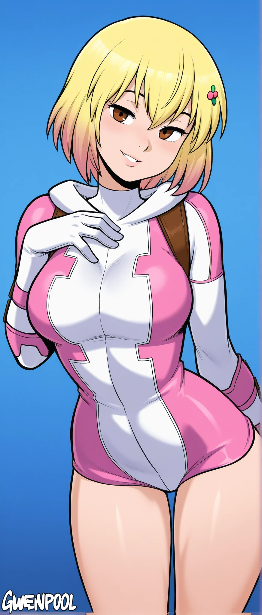 (masterpiece:1.2, Highest quality),(Very detailed),8K,wallpaper,1 female,Mature Woman,48 years old,Sentai heroine pink,Muscular,((White metallic squadron suit)),(((betterhand))),(The background is Galaxy Flash),Random hairstyle,Random pose,(((Beautiful female hands,detailed drawing of a hand))),cyber punk,((Beautiful trading cards,gold framed))
