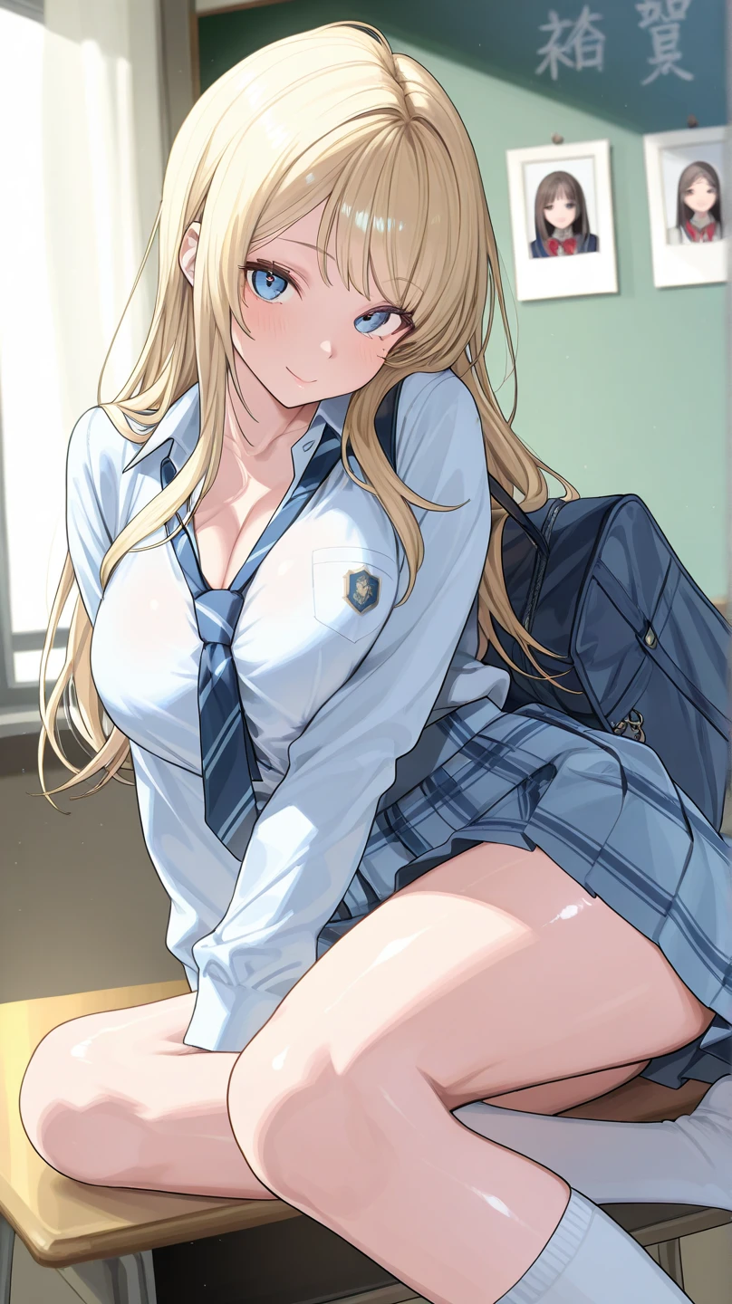 {{{masterpiece}}}, {{{best quality}}}, {{ultra-detailed}}, {illustration}, {{an extremely delicate and beautiful}}, 8k, NSFW, ayase eli(lovelive!), cute face, blonde hair, blue eyes, ponytail, white hair ribbon, big breasts, thin waist, big hips, curvaceous, Otonokizaka Academy Uniform, Winter uniform, white shirt, long sleeve, green ribbon tie, jacket, (dark blue jacket:1.5), plaid skirt, pleated skirt, blue skirt, red check, BREAK, NSFW, anime girl nude and in bed spreading her pussy lips wide, 1girl, solo, (spread pussy wide:1.1),(pussy focus:1.3), (bare pussy:1.3), (Vaginal hole:1.1),(urethra:1.1),(Kupaa:1.1), open vagina, clitoris, spread vagina by both hands, crotch grab, nail, looking at viewer, spread legs, {{open vagina, spread pussy, pussy, clitoris glans, urethra, vaginal opening, labia minora, uterus, smooth pussy}}, taking off clothes, open clothes, Open shirt, open jacket, breasts, nipples, lift up skirt, blush,open mouth,embarrassed,naughty expression, raise your legs, M-shaped spread your legs, on the bed, uncensored