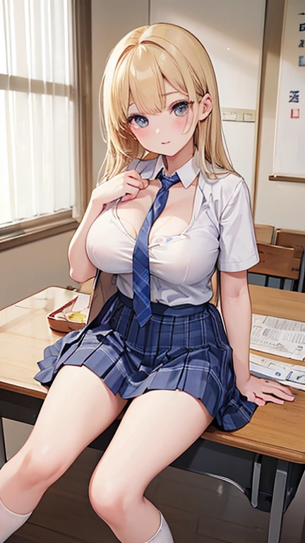 {{{masterpiece}}}, {{{best quality}}}, {{ultra-detailed}}, {illustration}, {{an extremely delicate and beautiful}}, 8k, BREAK, Erina Nakiri(Food Wars!), blonde hair, (medium breasts:1.2), (purple eyes:1.2), BREAK skirt, thighhighs, bow, red bow, long hair, jacket, pleated skirt, black thighhighs, zettai ryouiki, plaid, plaid skirt, blazer, BREAK , NSFW, A young man and woman are having intense sex while kissing on the bed, 1girl, {{{sex}}}, sex with men, {{straddling on the man, woman on top, cowgirl position, sex from behind, full nelson, vaginal penis}}, vaginal penis, spread pussy, pussy, clitoris, urethra, uterus, smooth pussy, taking off clothes, open clothes, Open shirt, open jacket, breasts, nipples, lift up skirt, blush,gangbang, sitting on lap, on the bed, man's lower body, on bed,M-shaped spread legs, uncensored, peer in from below, muscular man, 1 man, biggest penis, ,deep kissing