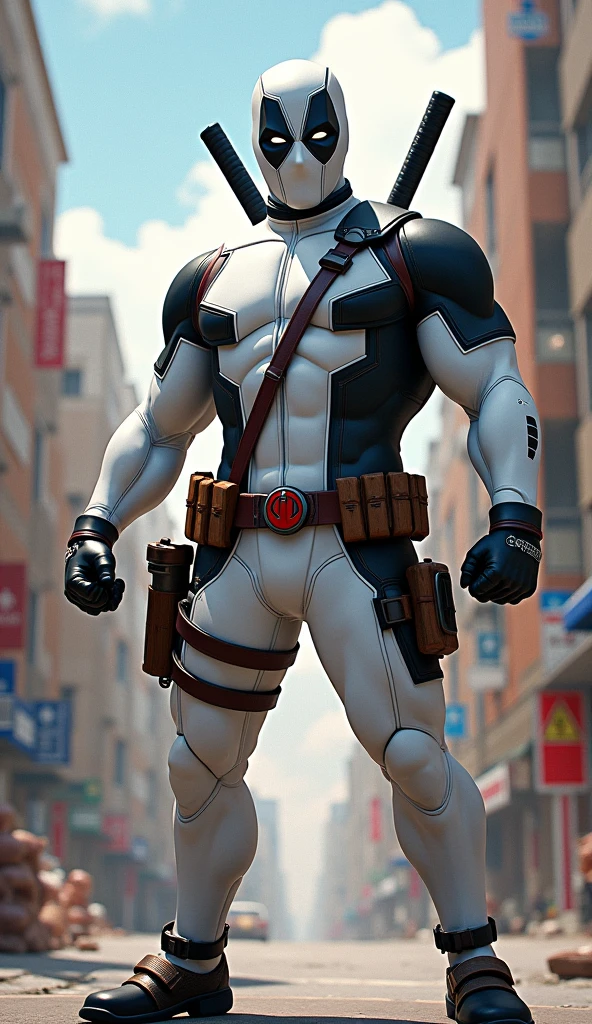 Movie poster, full body, character design (Resident Evil - Chris Redfield, Chris Redfield) wearing a fleece rice cream white combat suit, standing alone on the snowy street, with a resolute expression, deep and charming eyes, emerald-like pupils, muscle male heroes, heroic male postures, tall and burly, muscular! Sexy charming developed leg muscles, tall and burly, creamy white combat suit, super buff and cool, high resolution committee, rice cream white combat boots, attractive strong male, bright moonlight on the body, lonely