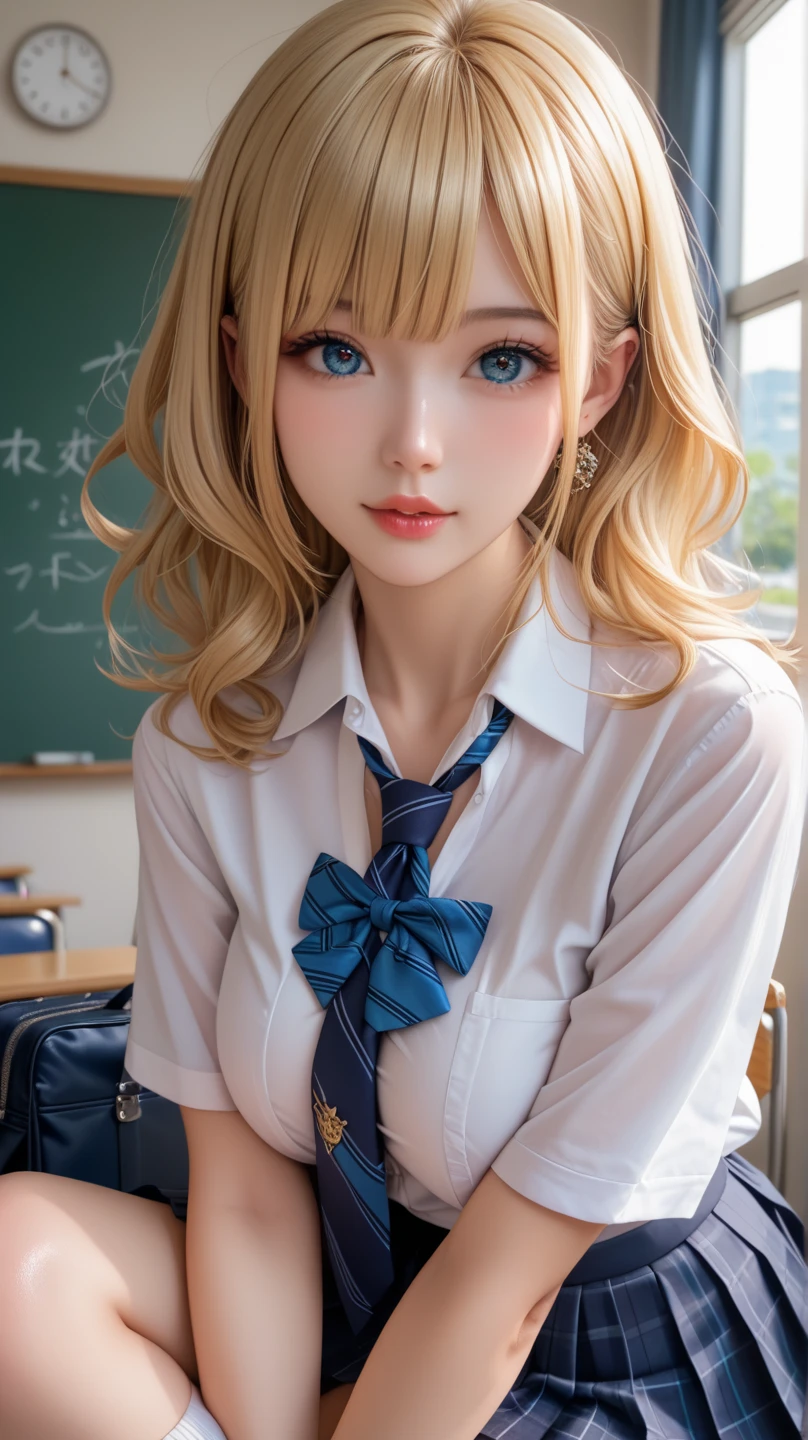 (nude)(masterpiece:1.2, Highest quality), (Realistic, photoRealistic:1.4), Beautiful illustrations, (Natural Side Lighting, Cinema Lighting), Written boundary depth, Looking at the audience, (Face Focus, Upper Body), Front view, 1 Girl, English, high school girl, 15 years old, Perfect Face, Cute symmetrical face, Shiny skin, (Bob Hair:1.7,blonde), Asymmetrical bangs, Big eyes, Droopy eyes, long eyelashes chest), thin, Beautiful Hair, Beautiful Face, Beautiful and beautiful eyes, Beautiful clavicle, Beautiful body, Beautiful breasts, Beautiful thighs, Beautiful legs, Beautiful fingers, ((High-quality fabric, brown knit vest, Short sleeve white collar shirt, Navy Pleated Skirt, Navy bow tie)), (Beautiful views), evening, (Inside the flower shop), Are standing, (smile, Superior, Open your mouth), (From below:1.5),(Poor visibility:1.5), (((Backlight)))
