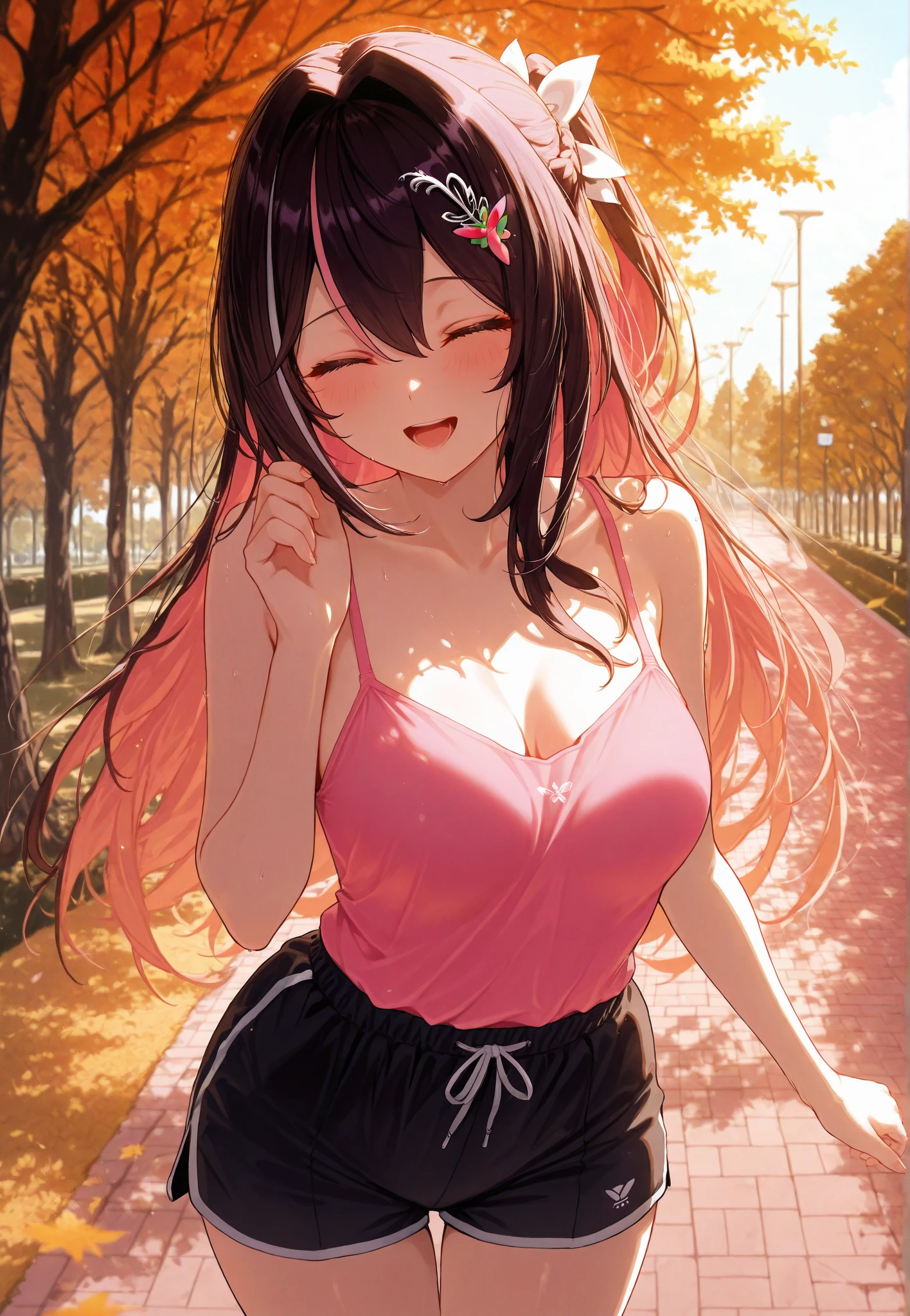 (ultra realistic,32k,RAW photo:1.1),(high detailed skin:1.1), 8k uhd, dslr, high quality, film grain, (makeup, mascara:1.1), lips,(thick\lips\),
united top and skirt (nevel cotout) big boob5, embarrassed expressions, looking at viewer, cheerful, , pearl necklace, off the shoulder, closed arms, (masterpiece), (2D anime style), 8k, (high resolution), sola, (), cheerful, 1 beautiful woman, long black hair, brown black eyes, light skin, (perfect anatomy), (perfect figure), black hair, twice hair, sexy eye,