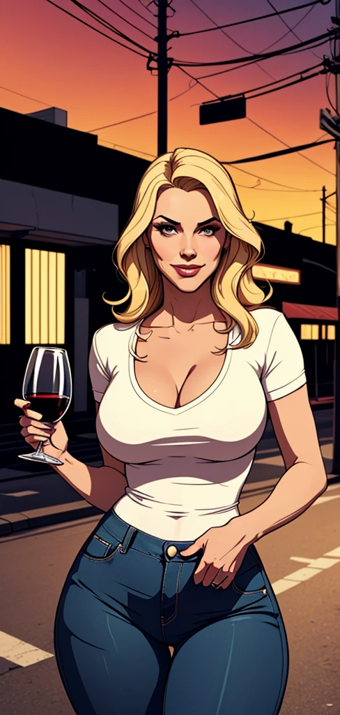 generate an urban landscape of a party night, specifically there are white womens dressed in an urban style drinking beer and smoking a blunt of weed.