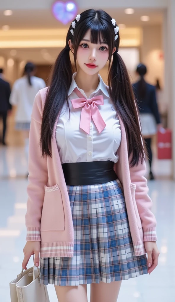 Raw photo、Ultra-realistic、Ultra detailed face、Detail lips、Detailed eyes、High school girl smiling showing her teeth、Long Hair:1.1、chest、Visible curves、Laughing with your mouth open 、Tokyo city角、 Whole body、( Slender body)、(Long Hair)、Big Breasts、Idol、(pastel colour)、18-year-old、Small face、Braid、 Tokyo city、Long beautiful legs 1.2、Curved waist、flower、uniform、blouse