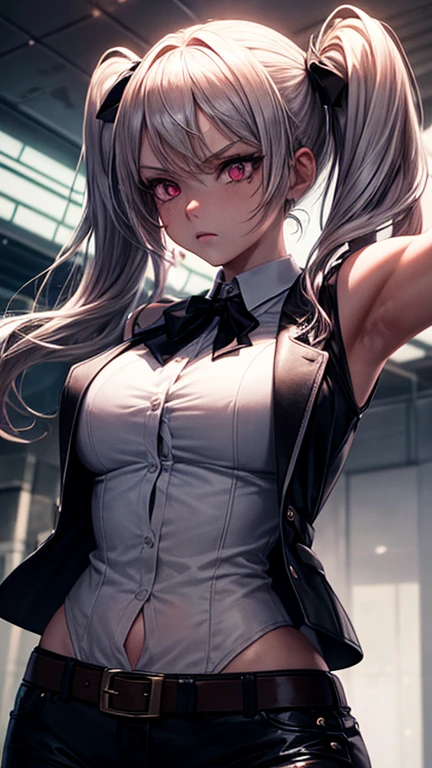(Masterpiece: 1.1), (Best Quality: 1.0), (Ultra HD: 1.0), (8k Resolution: 1.2), (Real: 1.0), (Ultra Detail 1:0), (RAW Photo: 1.1), Bird's Eye View angle, Shibuya_\(Japan\), outdoors, 1 girl, bangs, sexy pink ribbon panties, breasts, clavicle, collared shirt, ear piercings, earrings, eyebrows visible through hair, head tilt, jewelry , lifted by myself, blue loose tie, medium chest, piercing, uniform, shirt, solo, underwear, white shirt, embarrassed face, (ear piercing: 1:1), earrings, looking at camera, nail art, nail polish , see-through bangs, light gray hair, (blue skirt), clavicle, thigh gap, small hips, mini skirt, matayomu uniform, (cameltoe: 1.2)