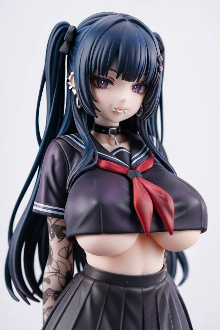 Long Black Hair Thin Small breasts