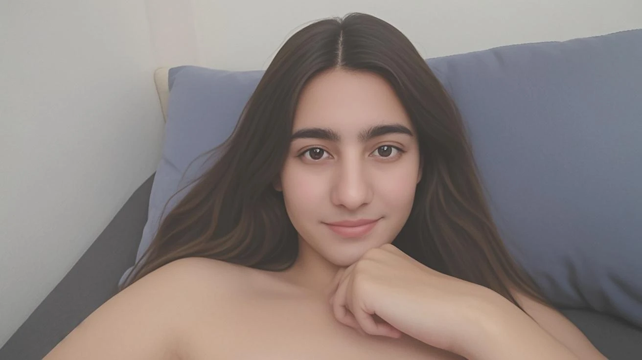 RAW photo in sequence, uma foto de uma jovem de 23 anos, na cama descoberta, toda corpo, fundo de uma sala minimalista, no fondo uma janela para a cidade, cabelo rosa claro loiro, manchas, mantendo pelos e sobrancelhas e cilios, olhos escuros, orelhas com fivelas. In the neck, wide pink lips.
This is a high-quality, professional raw photo sequence of a 23-year-old girl lying in bed, showing her entire body, in a minimalist room background. Through the window in