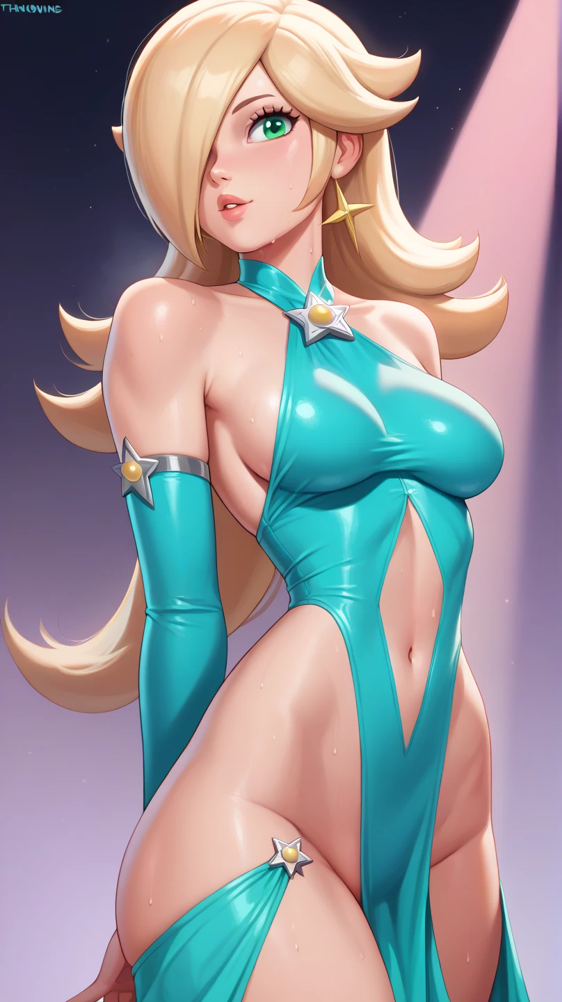 Dark magician gils Pelo rubio extra largo y rizado, Pose sujestiva y sensual. Outfit Playboy Bunny