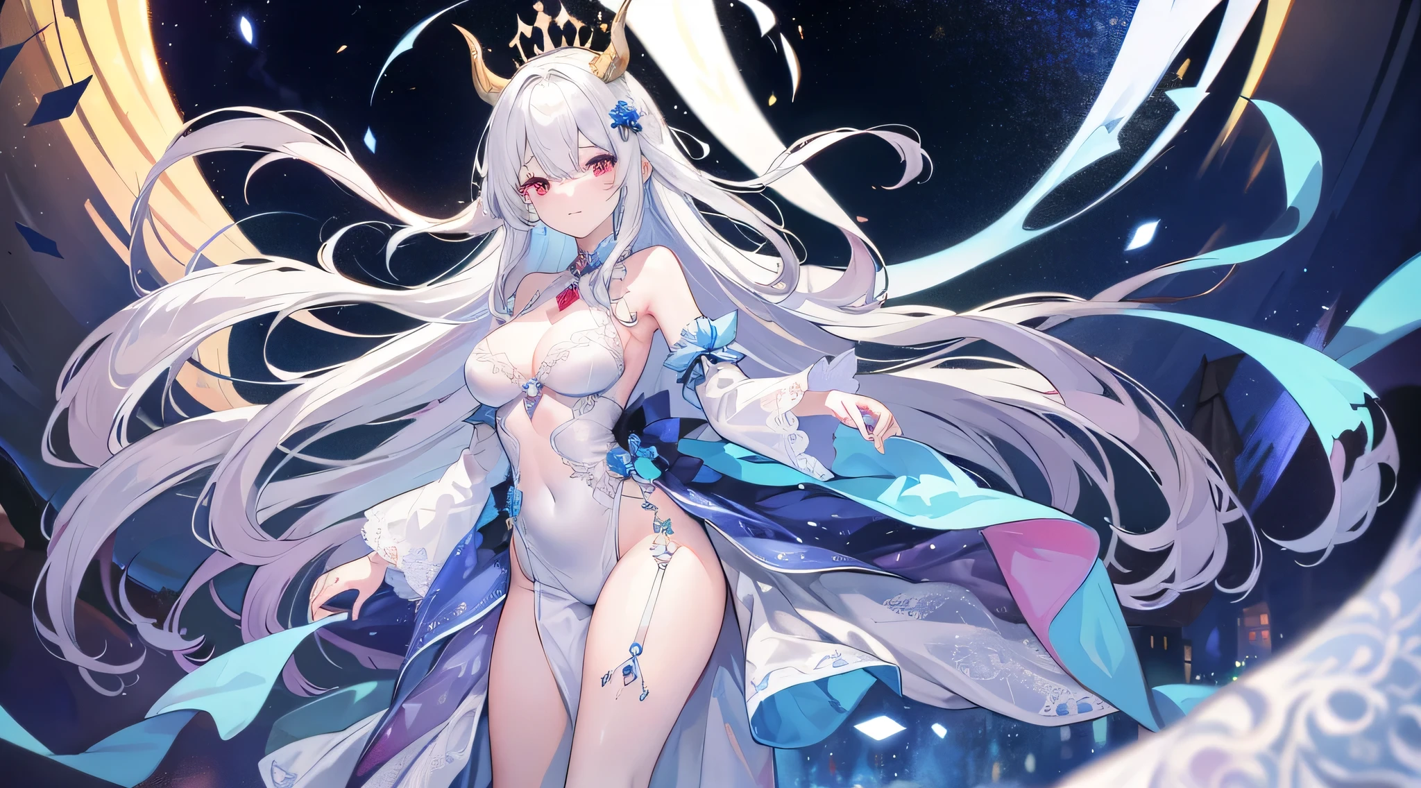 ((best quality)), (Ultra Detailed), ((Extremely detailed)), (fair), ((Kawaii girl)), ((Ultra HD)), (masterpiece), (high quality), (best quality), (4K), (high quality), (1 girl), (Random Action),Parted bangs, ((Hair intake)), Long hair, (Random Hairstyle), Larger breasts, slim body, (Siamese cheongsam), (Transparent fabric) Revealing underwear super short transparent skirt succubus normal arms