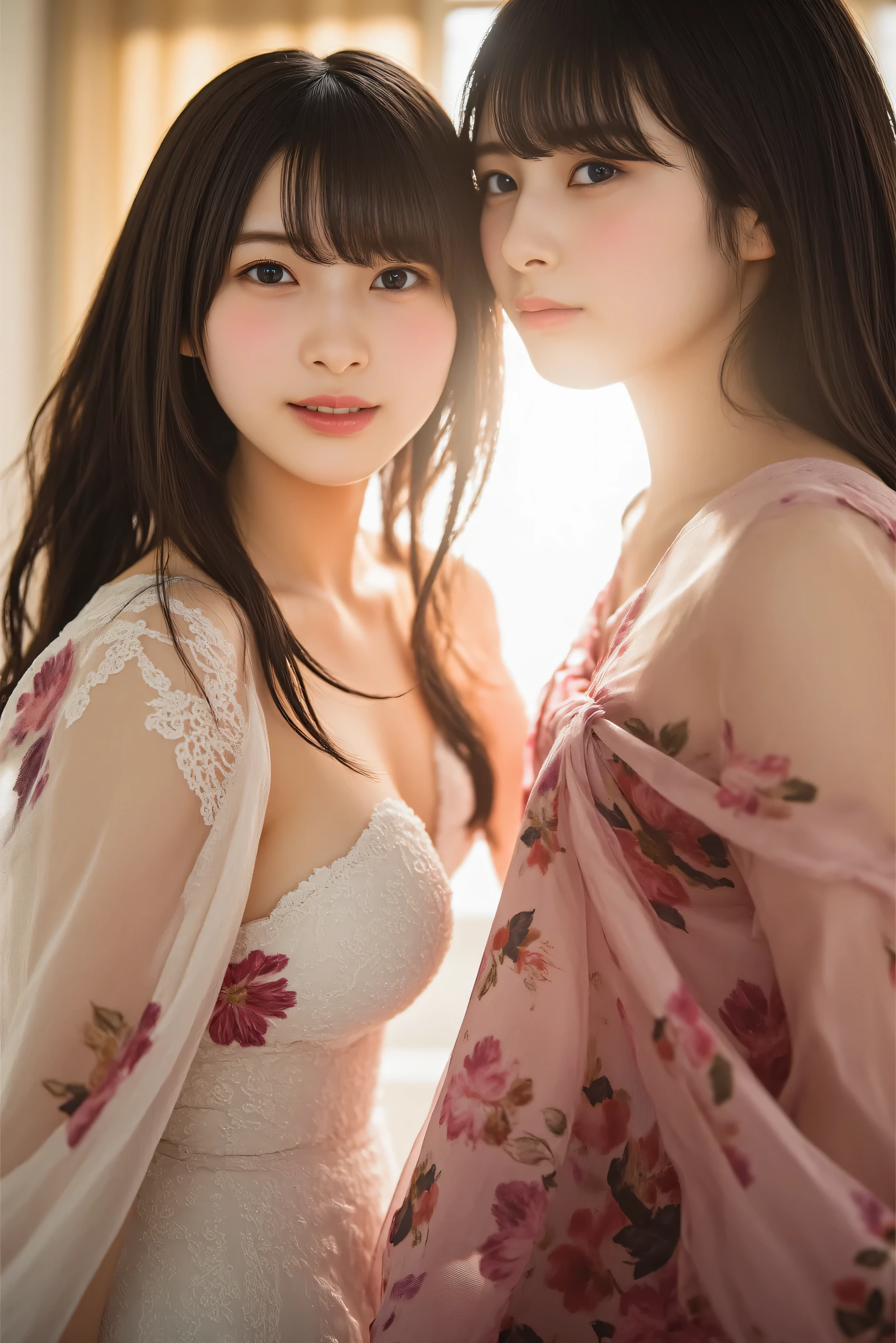 8K、RAW Photos、Highest quality、Super detailed、Super Resolution、Ultra HD、8K壁紙、Amazing details A town of rice fields in the countryside、Bus stop in the countryside、A 16-year-old high school girl waiting for a bus at a bus stop、Shining Sun、Blue sky、School bag、smile
((Emphasize cleavage))
(((A pink bra with a floral pattern is visible)))