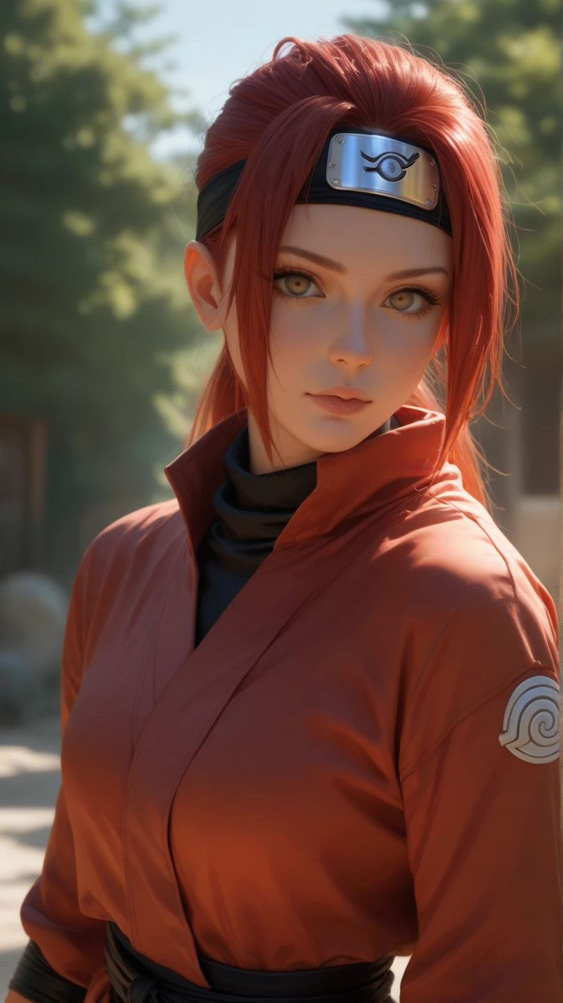 created a masterpiece, with a design similar to a realistic version of the character in the anime Naruto Shipuuden (Pakura). light details, character details, all conditions are perfect, beautiful face, faint smile expression. pose facing the camera. half body photo. medium large breasts. sexy curvaceous body, beautiful face, high resolution, perfect, quality detail,detail Lora