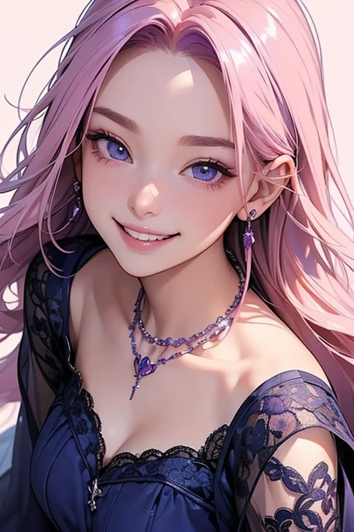 最high quality、Best image quality、masterpiece、and((cute、18-year-old、Best Bust、Medium Bust、Beautiful Blue Eyes、Spread your chest wide,Pastel Hair、ponytail、Disheveled Hair、thin、Highest Valley、Pastel Dress、smile、necklace、Wristband、))high quality、Beautiful art、background((Pastel Room、Live Performance Venues)),Tabletop、Exquisite design、Visual Arts、Written boundary depth、Best lighting、Highest detail、8k