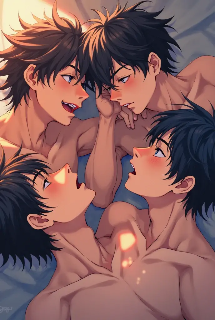 Crouching nudist smartphone photographer、A lot of close elementary school boys hugging each other、A little red、surround each other'neck of、Laughter and joy、Group Selfies、In the unit bath、Intense curiosity and shame、Leaning forward