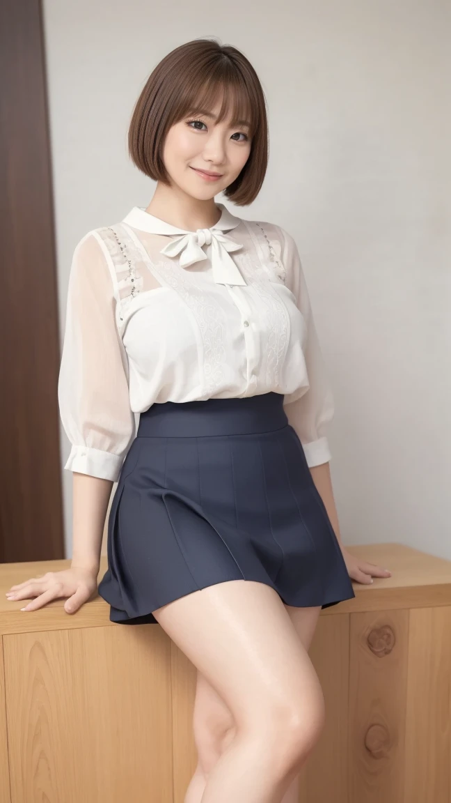 A woman with a beautiful girl々Create a new, whole body, A short sheer dress for、For girls, remove the low-cut see-through blouse and mini skirt., I'm looking forward to both, The boy is kissing her breast, Make it look realistic、Nipples and crotch are visible through the fabric